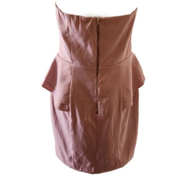 H&M womens size 12 pink mauve blush formal evening dress strapless peplum - Picture 3 of 5